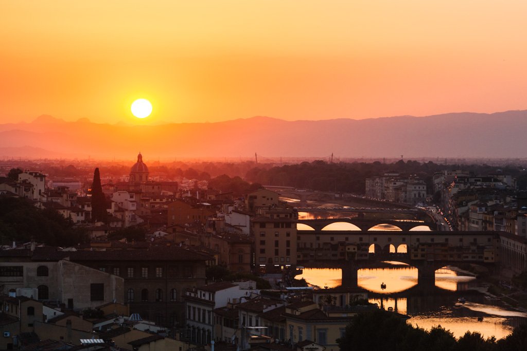 florence sunset piazzale michelangelo