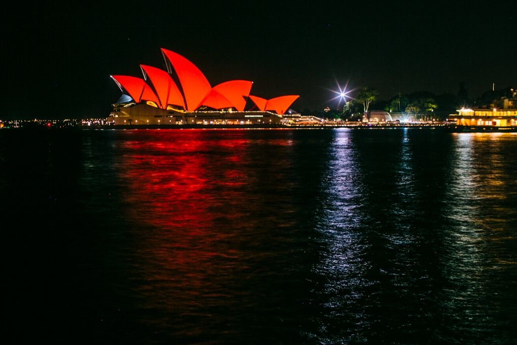 Sydney Opera House red