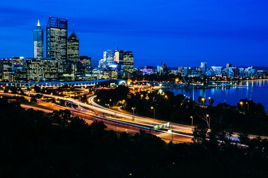 Perth skyline at night