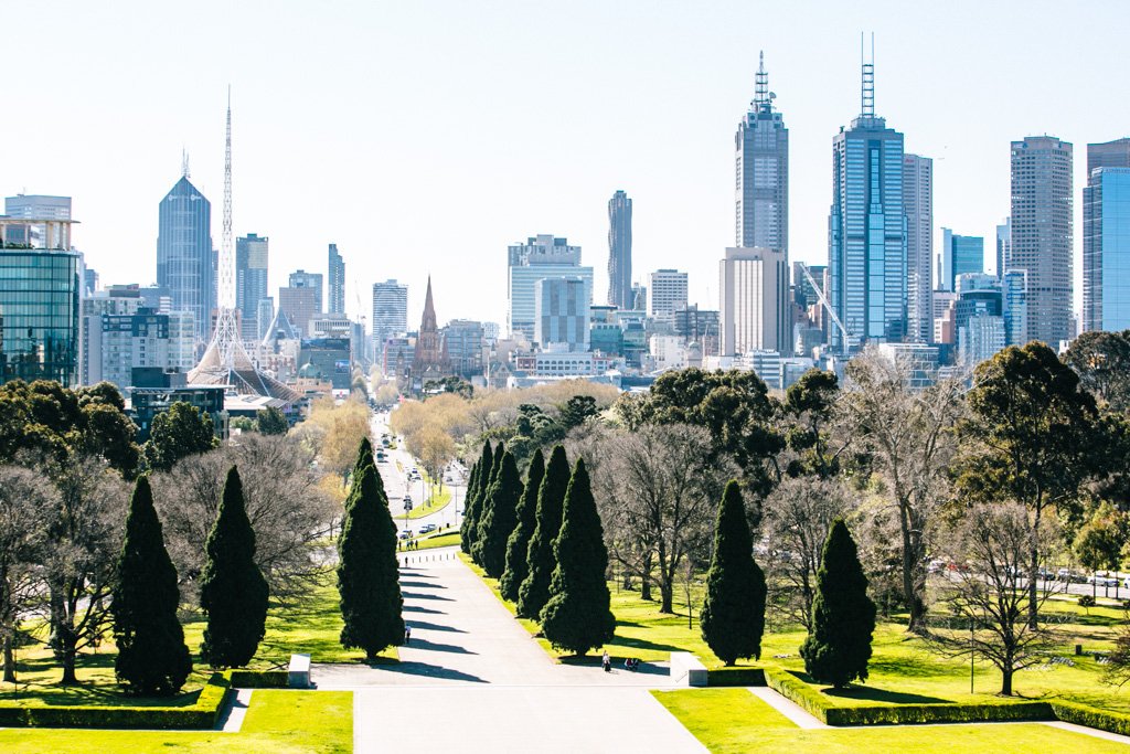 View of Melbourne from the Shrine of Remembrance