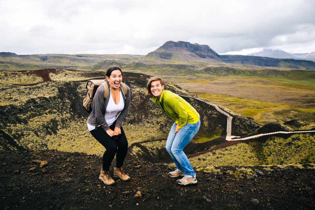 Iceland travel selfie