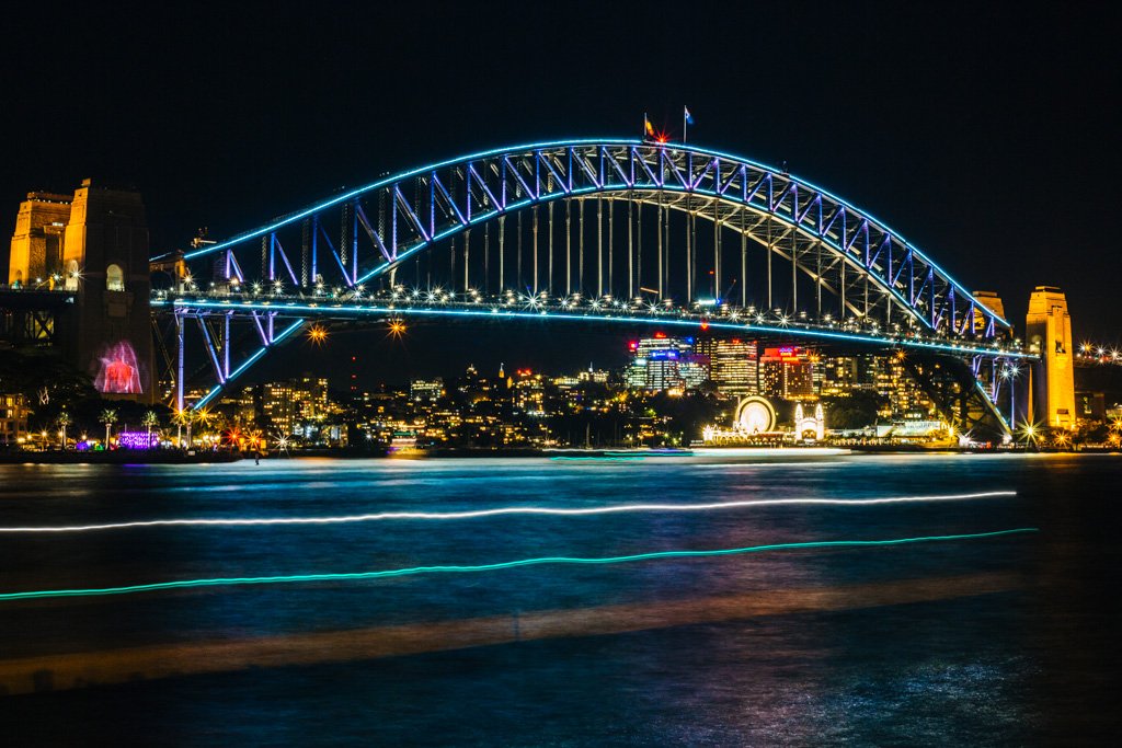 vivid sydney harbour bridge