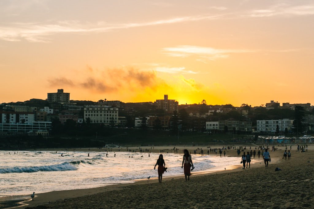 bondi beach sunset