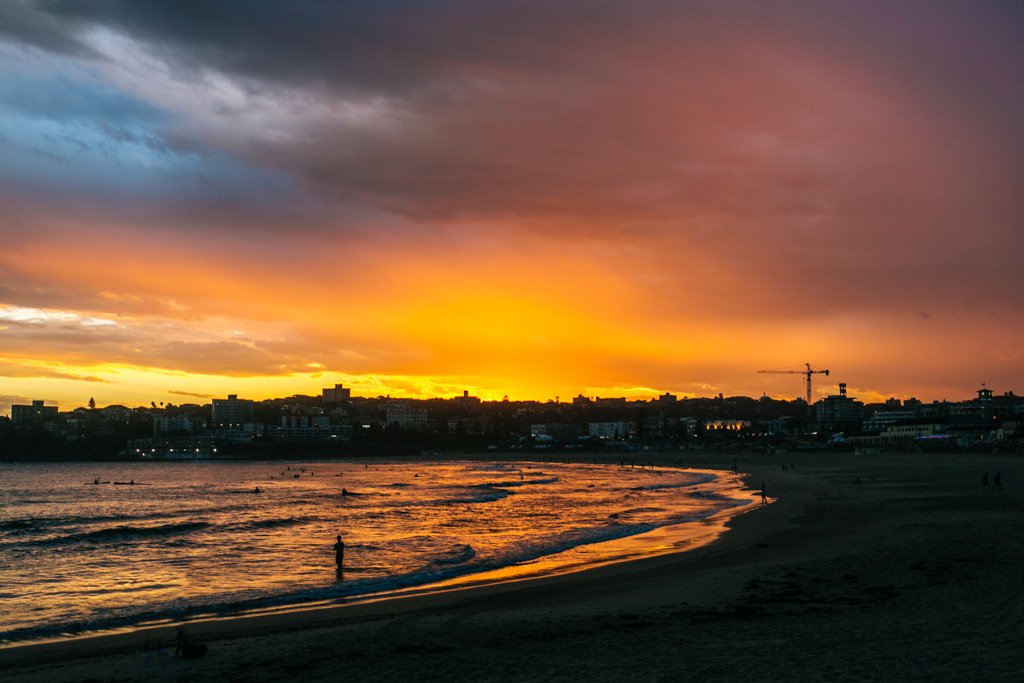 bondi beach sunset