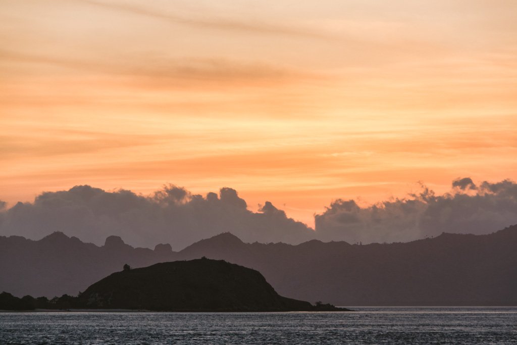 sunset in komodo