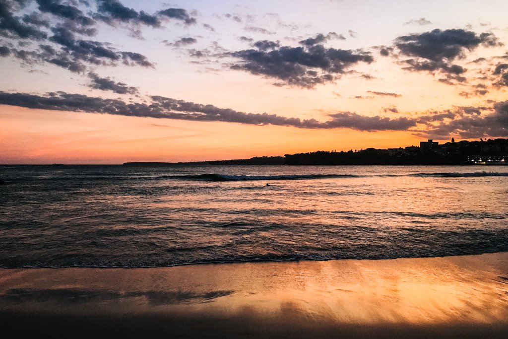 bondi beach sunset