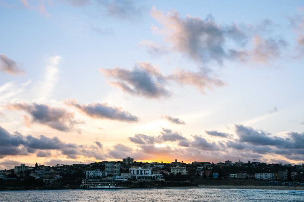 bondi beach sunset