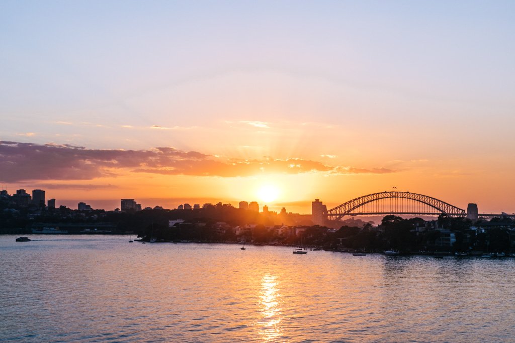 sunrise from cockatoo island