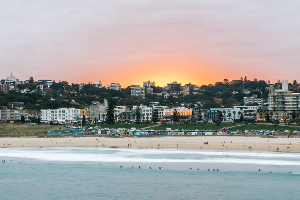 bondi beach sunset