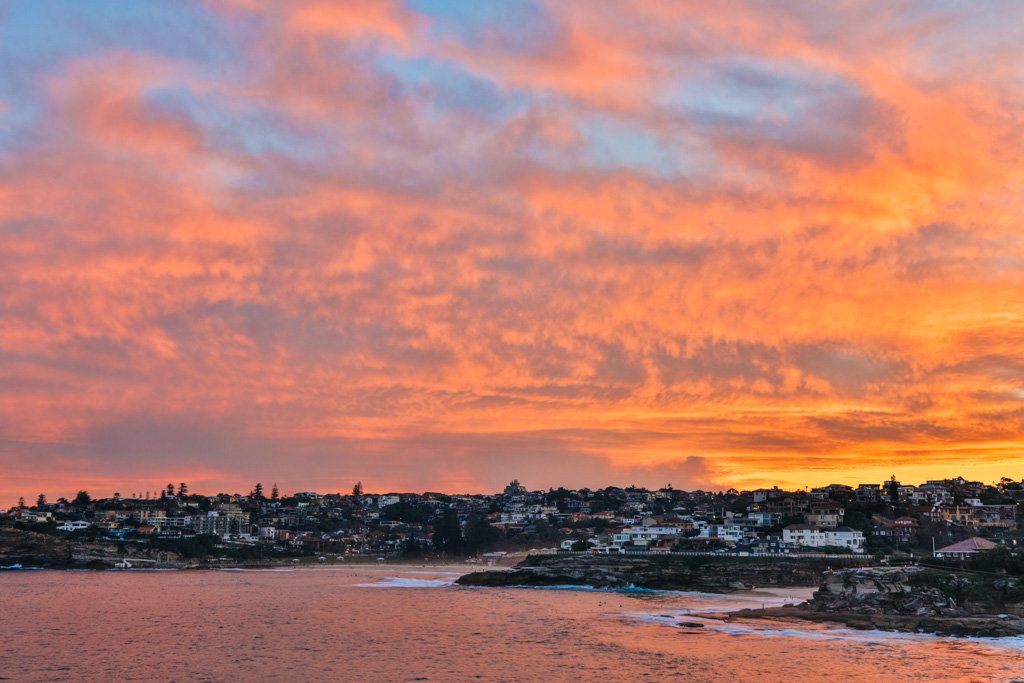 bondi beach sunset