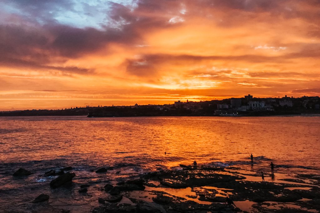 bondi beach sunset