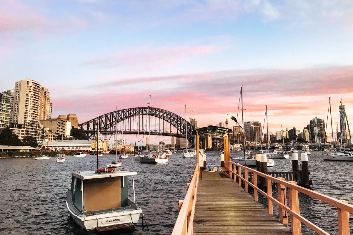 sunset sydney harbour