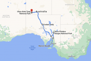 caravan road trip route australia
